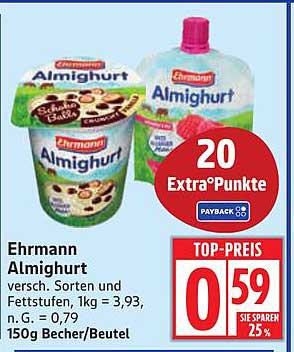 Ehrmann Almihurt 150g Becher/Beutel - Top-Preis!