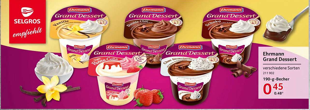 Ehrmann Grand Dessert verschiedene Sorten 190 g