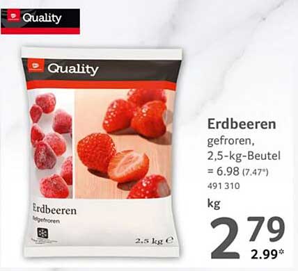 Erdbeeren gefroren, 2,5-kg-Beutel