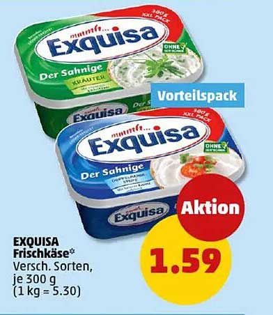 EXQUISA Frischkäse – Versch. Sorten, je 300 g