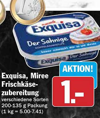 Exquisa, Miree Frischkäsezubereitung - verschiedene Sorten 200-135 g Packung