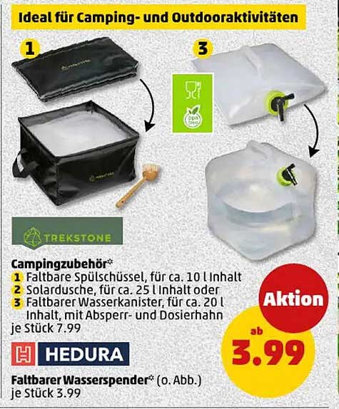 Faltbare Spülschüssel, Solar- und Wasserspender – Ideal für Camping und Outdooraktivitäten