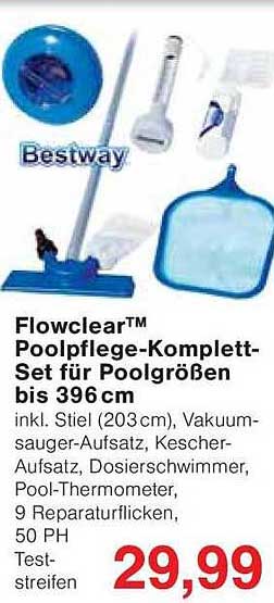 Flowclear™ Poolpflege-Komplett-Set für Poolgrößen bis 396 cm