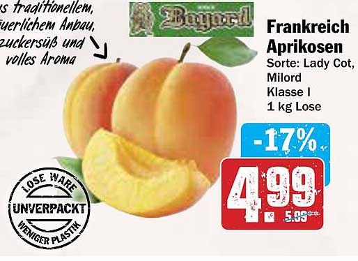 Frankreich Aprikosen Sorte: Lady Cot, Milord Klasse I 1 kg Lose