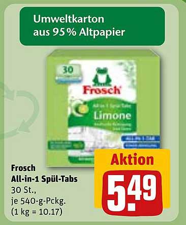 Frosch All-in-1 Spül-Tabs, 30 Stück