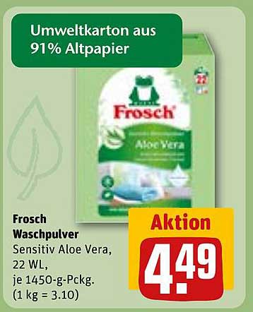 Frosch Waschpulver Sensitiv Aloe Vera, 22 WL