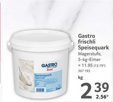 Gastro frischli Speisequark Magerstufe, 5-kg-Eimer
