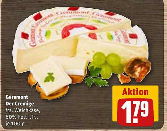 Géramont Der Cremige frz. Weichkäse, 60% Fett i.Tr., je 100 g