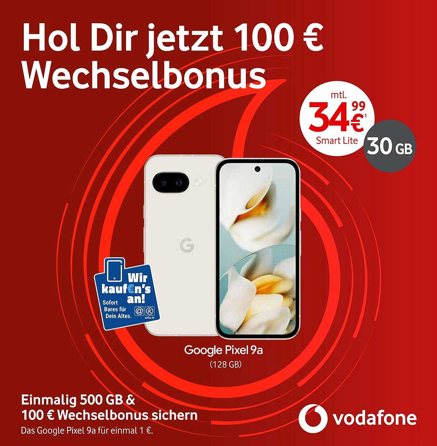 Google Pixel 9a (128 GB) – Hol Dir jetzt 100 € Wechselbonus!