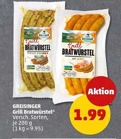 GREISINGER Grill Bratwürstel - Verschiedene Sorten (je 200 g)