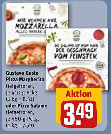 Gustavo Gusto Pizza Margherita oder Pizza Salame