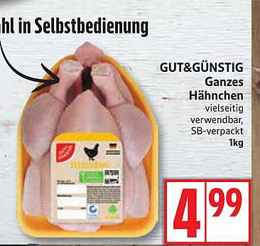 GUT&GÜNSTIG Ganzes Hähnchen 1kg