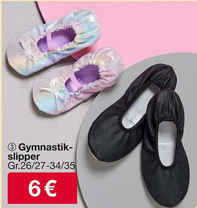 Gymnastikslipper in verschiedenen Größen