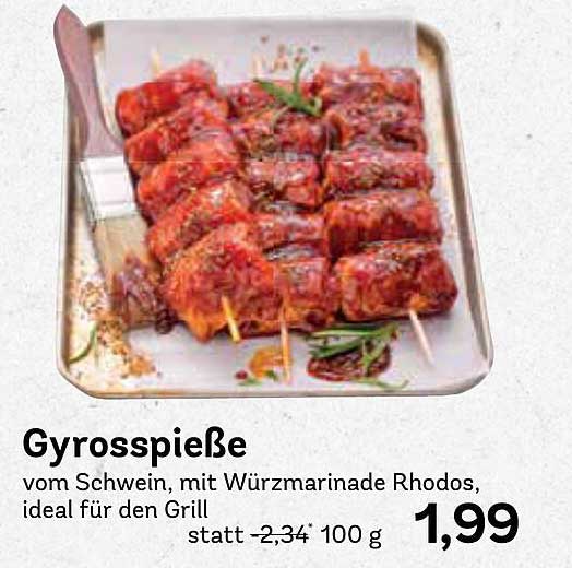 Gyrosspiße vom Schwein, mit Würzmariande Rhodos, ideal für den Grill