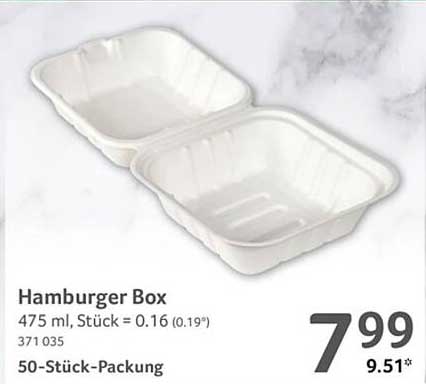 Hamburger Box 50-Stück-Packung