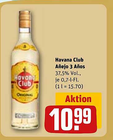 Havana Club Añejo 3 Años, 0,7 l