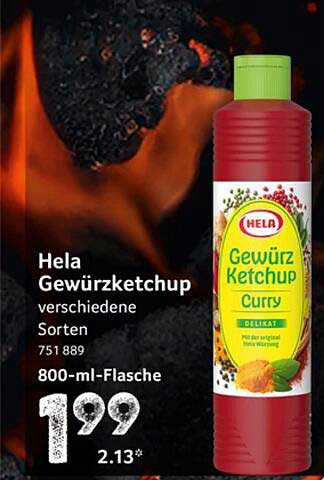 Hela Gewürzketchup verschiedene Sorten 800-ml-Flasche