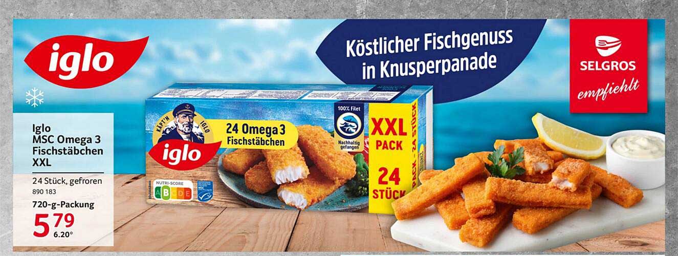 Iglo MSC Omega 3 Fischstäbchen XXL - 24 Stück