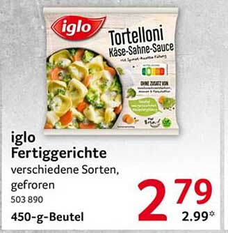 iglo Tortelloni mit Käse-Sahne-Sauce - Fertiggericht, 450 g