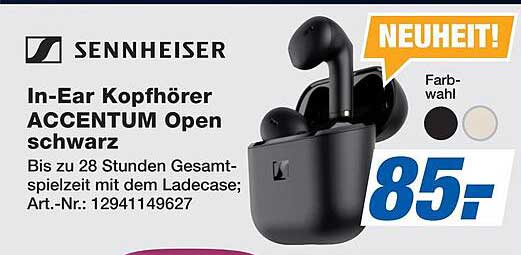 In-Ear Kopfhörer ACCENTUM Open schwarz