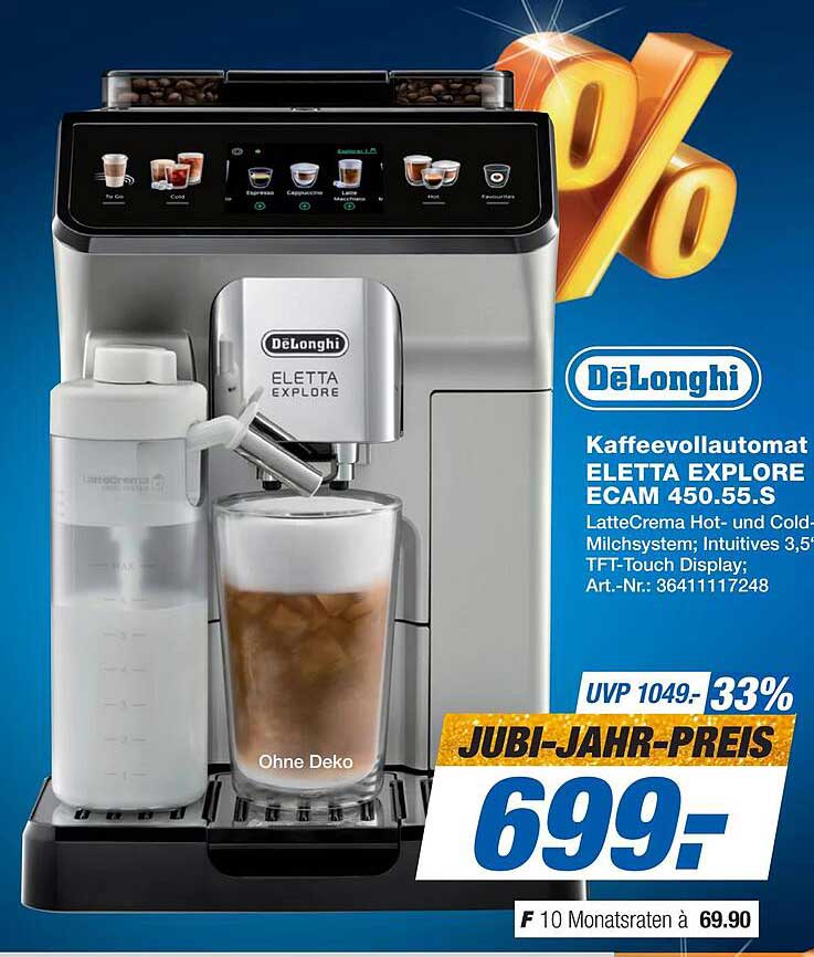 Kaffevollautomat DeLonghi Eletta Explore ECAM 450.55.S