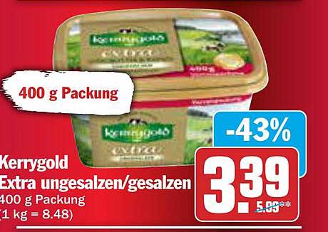 Kerrygold Extra ungesalzen - 400 g Packung