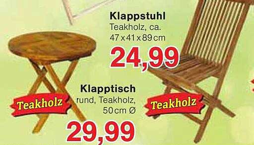 Klappstuhl und Klapptisch aus Teakholz – Qualität für jeden Außenbereich
