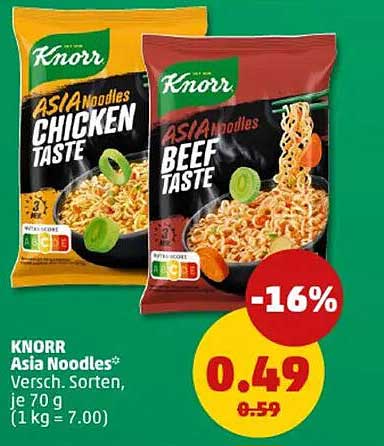 KNORR Asia Noodles – Chicken und Beef Geschmack
