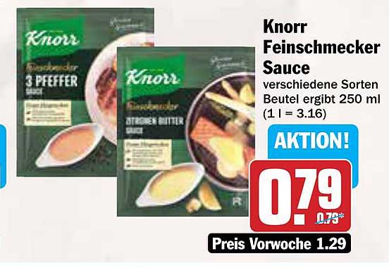 Knorr Feinschmecker Sauce verschiedene Sorten Beutel 250 ml