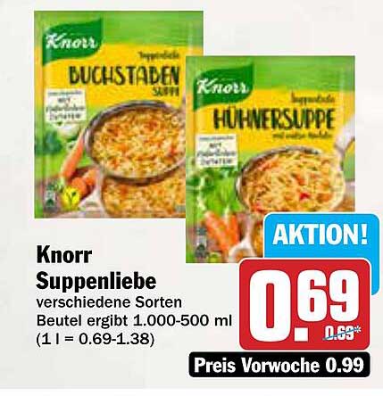 Knorr Suppenliebe – verschiedene Sorten im Angebot