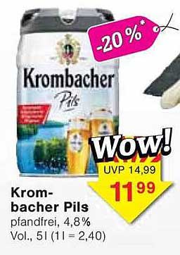 Krombacher Pils 5L - 20% Rabatt!