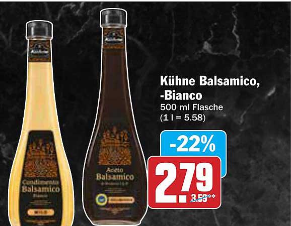 Kühne Balsamico - Bianco, 500 ml Flasche