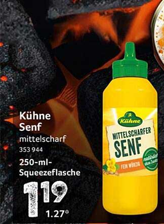 Kühne Senf mittelscharf 250-ml-Squeezeflasche