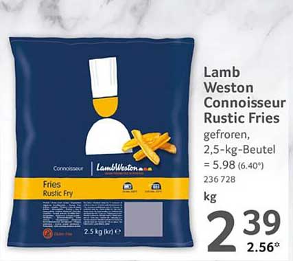Lamb Weston Connoisseur Rustic Fries, 2,5 kg