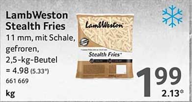 LambWeston Stealth Fries 11 mm, gefroren, 2,5-kg-Beutel