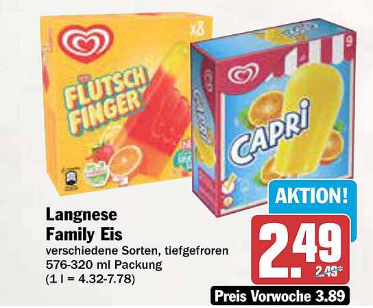 Langnese Family Eis - verschiedene Sorten
