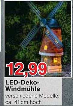 LED-Deko-Windmühle, verschiedene Modelle, ca. 41 cm hoch