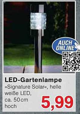 LED-Gartenlampe »Signature Solar«, helle weiße LED, ca. 50cm hoch