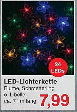 LED-Lichterkette Blume, Schmetterling o. Libelle, ca. 7,1 m lang