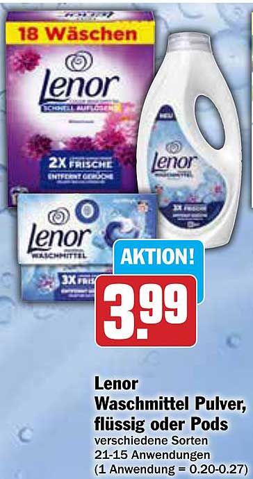 Lenor Waschmittel Pulver, flüssig oder Pods - verschiedene Sorten