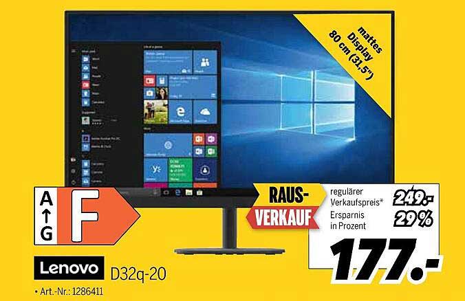 Lenovo D32q-20 - 80 cm (31,5") mattes Display