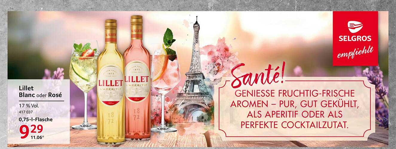 Lillet Blanc oder Rosé 0,75 l Flasche