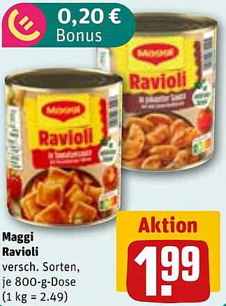Maggi Ravioli - Verschiedene Sorten in der 800-g-Dose
