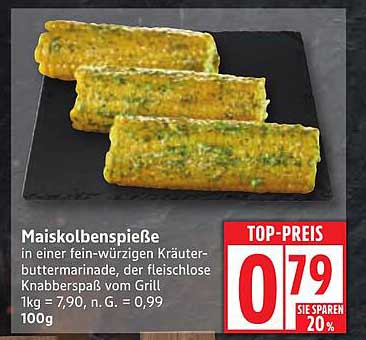 Maiskolbenspieße in einer fein-würzigen Kräuterbuttermarinade