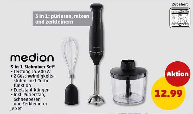 Medion 3-in-1-Stabmixer-Set