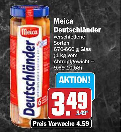 Meica Deutschländer verschiedene Sorten 670-660 g Glas