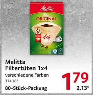 Melitta Filtertüten 1x4 - verschiedene Farben