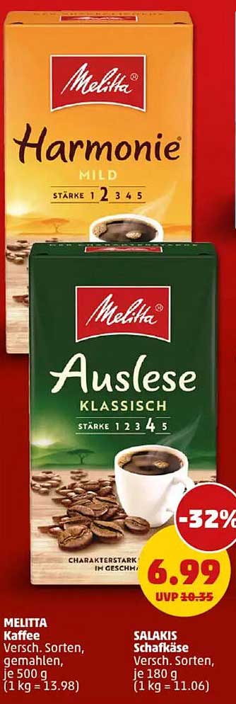 Melitta Kaffee Harmonisch Mild und Auslese Klassisch