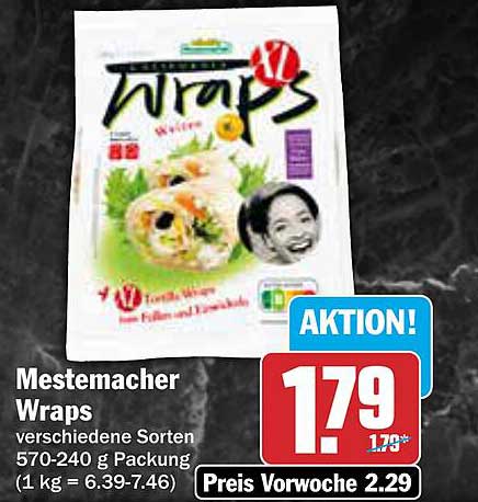 Mestemacher Wraps verschiedene Sorten 570-240 g
