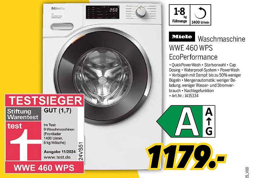 Miele Waschmaschine WWE 460 WPS EcoPerformance